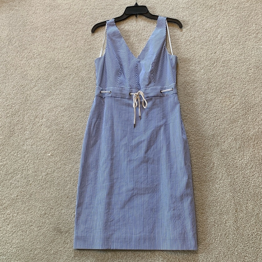 NWT J. Crew double v-neck seersucker dress, women’s size 6